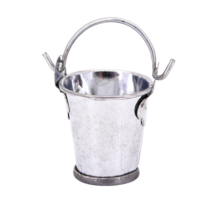 Toy Bucket Mop Mini Furniture Parent-Child Children Garbage Storage Basin Metal 6-8-cent Doll