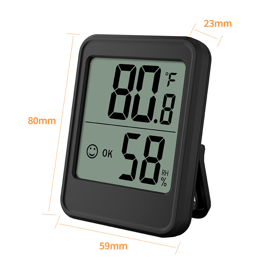 Cross-border Amazon electronic temperature and humidity meter indoor digital display comfort reminder humidity meter household wall-mounted refrigerator