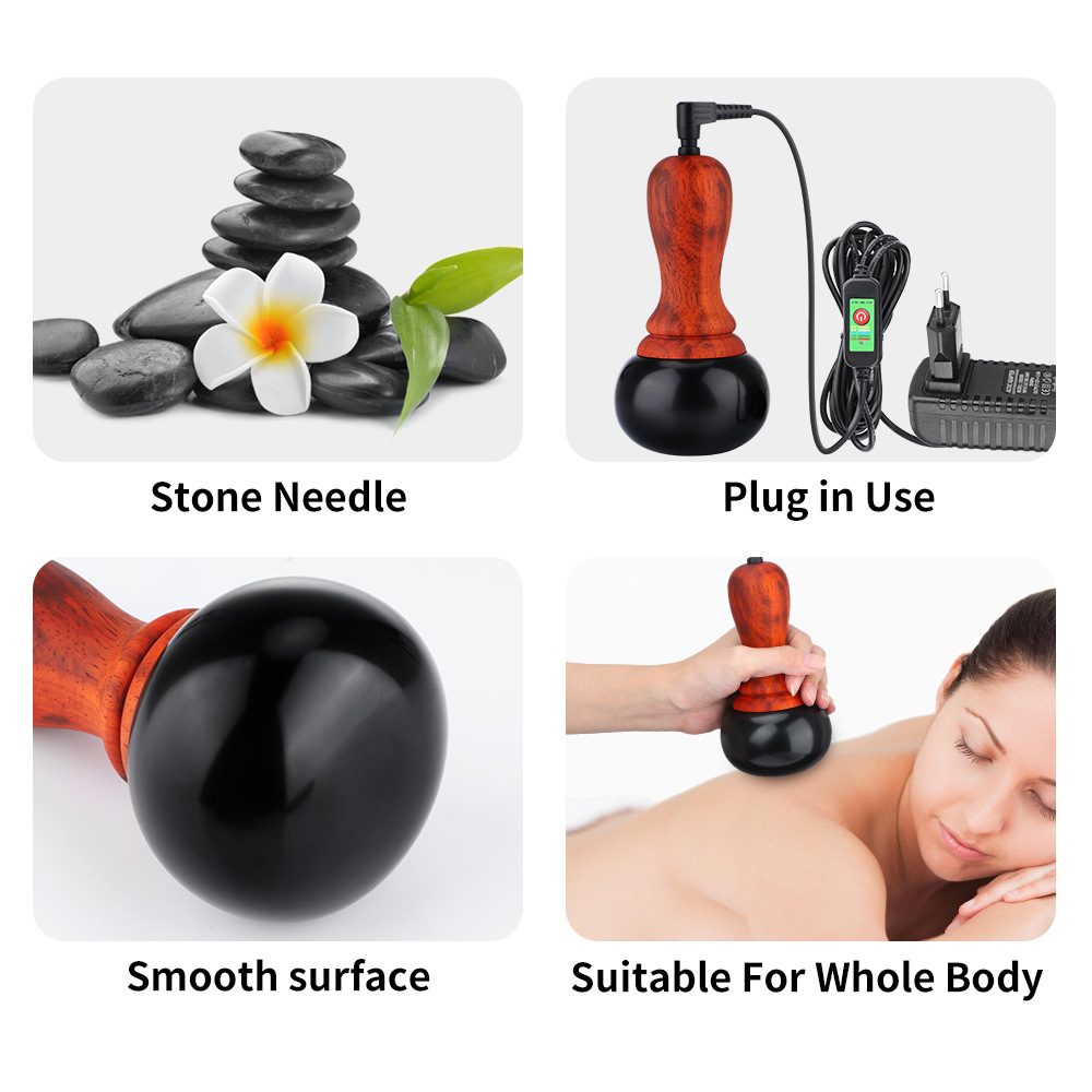 Cross-border new five-gear stone needle warming moxibustion instrument physiotherapy hot compress Tongluo massage scraping instrument moxibustion instrument facial introduction instrument
