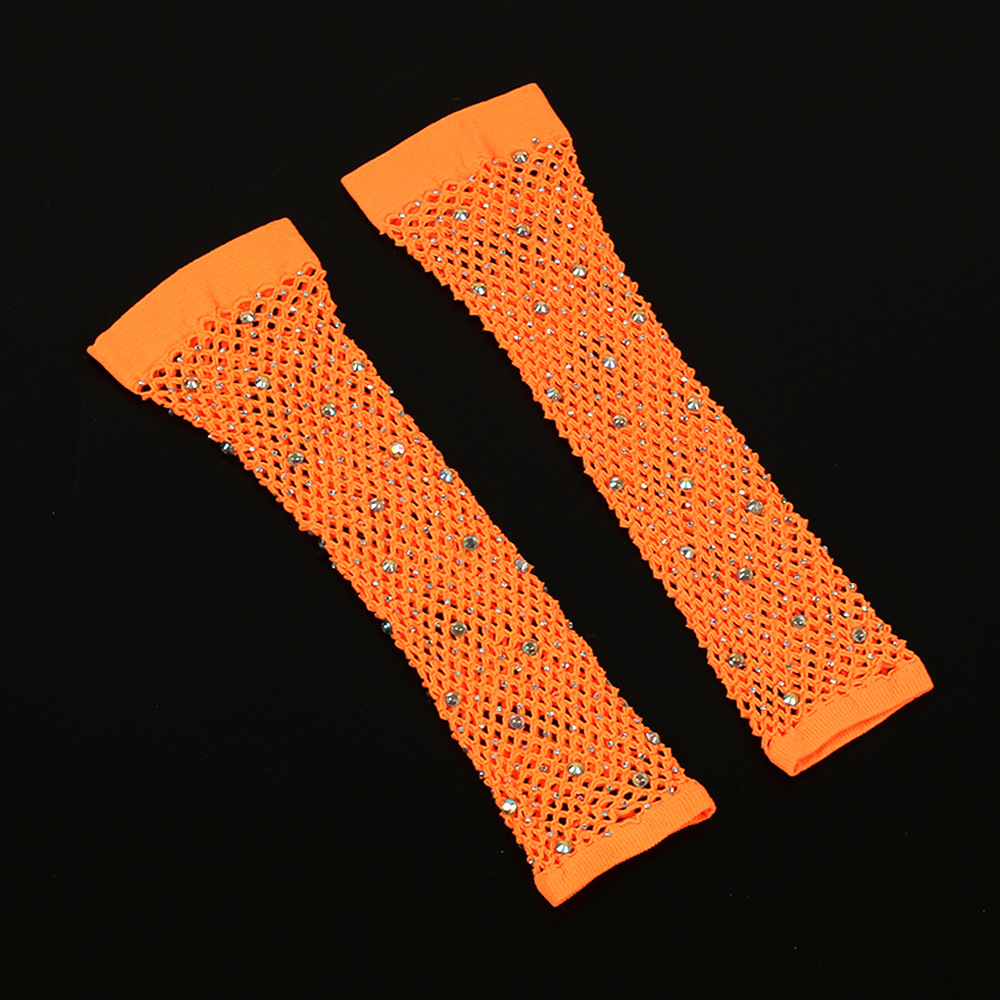 80 Ball Diamond Gloves Party Fishing Net Stretch Mesh Gloves European and American Retro Cross-border Sexy Hot Drilling Gloves_voghion.com