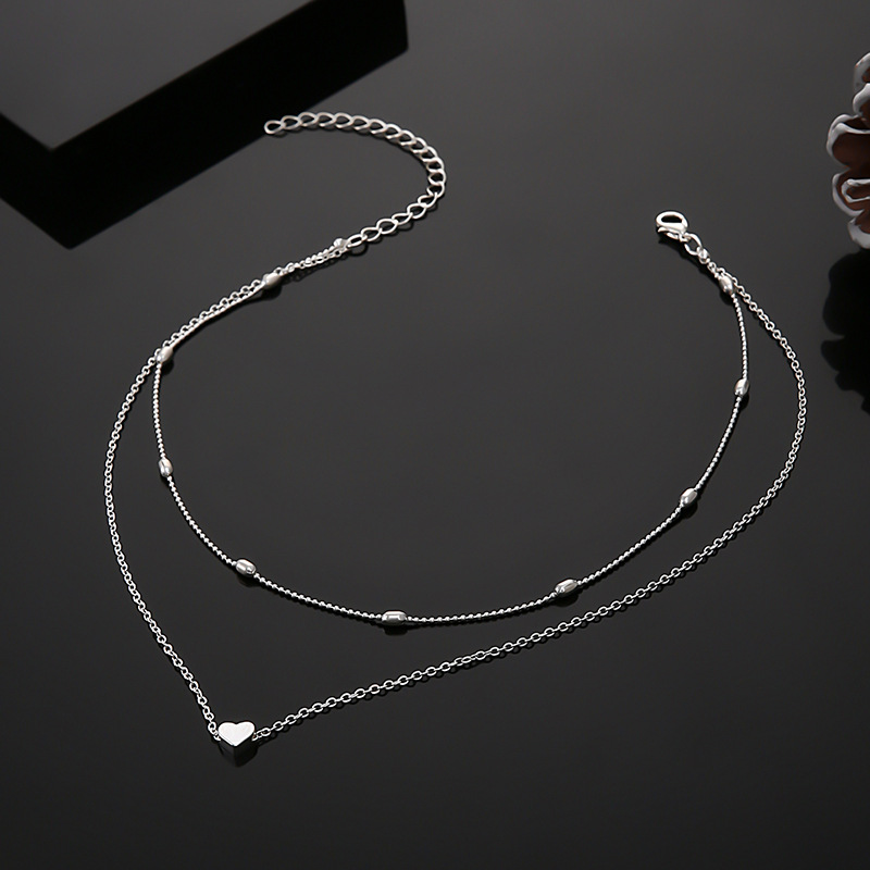 European and American Cross-border New Accessories Fashion Oval Bead Chain Big Love Anklet Women's Beach Holiday Style Foreign Trade Anklet