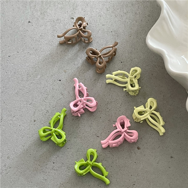 Girl heart cream color bow mini side bangs small grip side clip princess hair clip hair grip