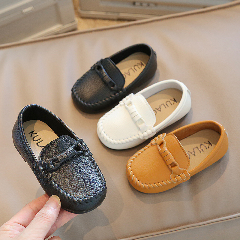 British Style Children's Leather Shoes Soft Sole Slip-on Boys' Shoes 2022 Autumn New Baby Shoes Children's Shoes Trendy