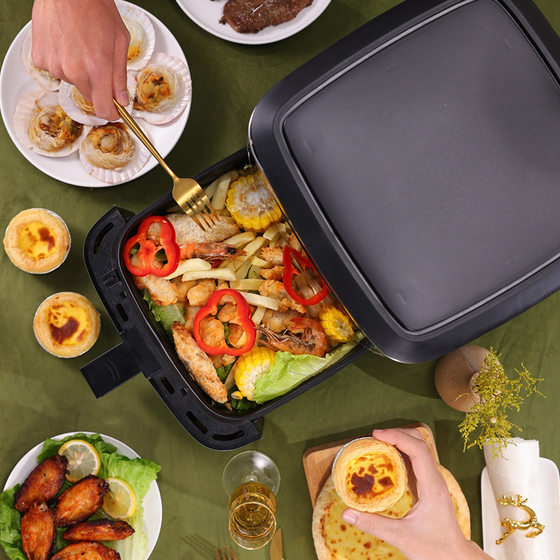 Household Air Fryer Large Capacity Intelligent Visual Household Electric Fryer Stainless Steel Multifunctional Air Fryer Machine