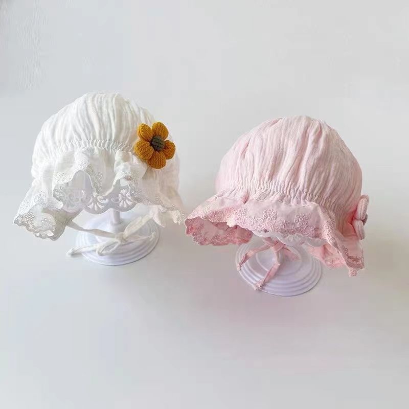 Baby Hat Children Baby Spring and Autumn Thin Girl Newborn Children Summer Pure Cotton Princess Sun-shading Palace Hat Fetal Hat