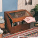 Large Capacity Flip Cover Solid Wood Storage Box Dustproof Flip Cover with Drawer Desktop Wooden Sundries Cosmetic Cabinet