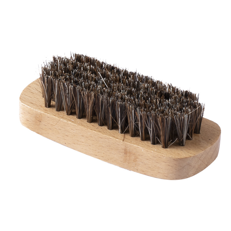 Spot wholesale small wooden handle leather shoe brush bristle shoes special soft fur shoe brush multifunctional shoe brush bristle