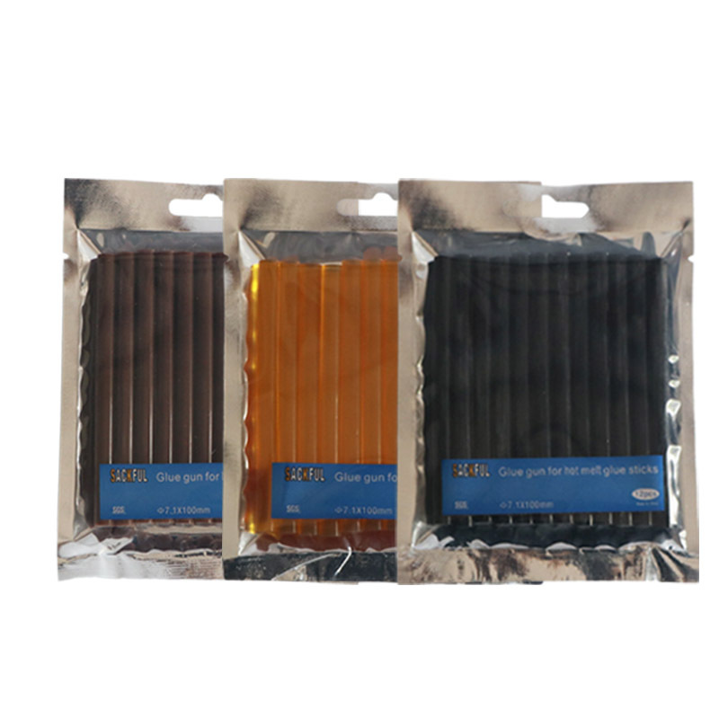 Black Amber milk Brown White Transparent heating glue stick 7mm small glue gun with temperature resistant hot melt adhesive strip