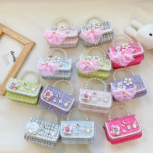 New children's small square bag foreign style Princess handbag Korean girl chain messenger bag children shoulder bag wholesale
