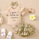 2023 newborn fairy fan summer baby clothes jumpsuit shorts suit floral summer clothing cute little Princess