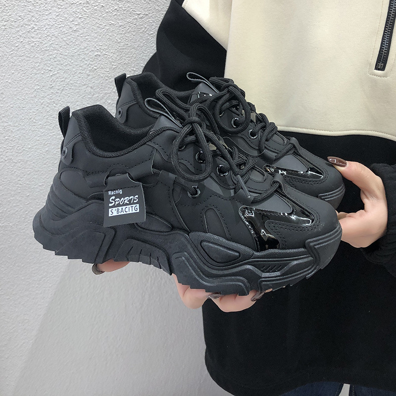 Ins Korean Style New Torre Shoes Women's 2024 Spring Student All-match Sneakers Women's Casual Thick Sole Heightening Shoes