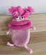 Big mouth key bag braid-pink mouth naked