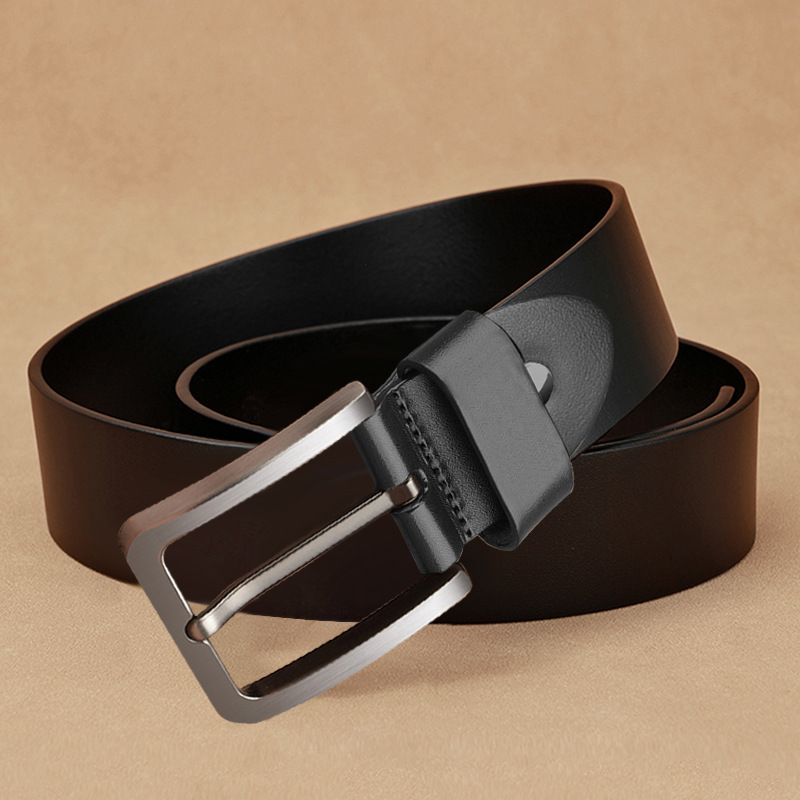 Belt Men's Genuine Leather Casual Simple Pin Buckle Cowhide Belt Fashionable Trousers Belt Men's Business All-match Men's Pants Belt