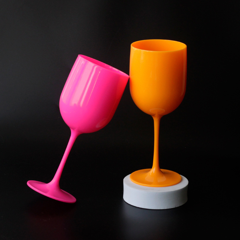 Factory wholesale thickened plastic red wine glass White goblet bar party champagne glass 16oz disposable cup