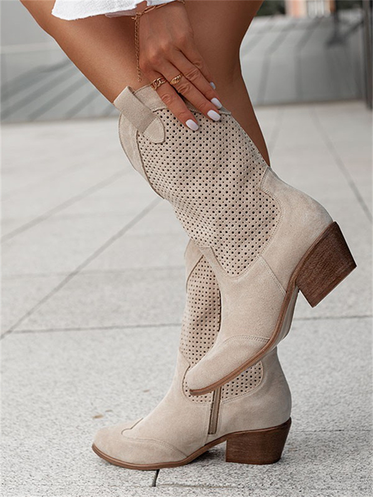 Dropshopping2022 Winter New Foreign Trade 40-43 Burned Suede Low Barrel Women's Boots Tide