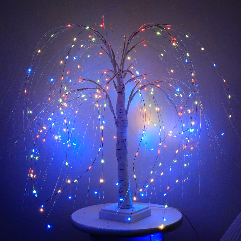 Ledクリスマス発光灯白樺樹灯シーン配置幻彩銅線灯装飾小夜灯卸売り|undefined