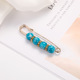 67# pin blue beads White 7.5cm gold