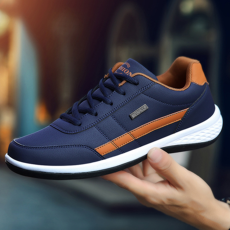 Cross-border New Men's Shoes Large Size Leather Ultra Light Sneakers Casual Student Sneakers Running Shoes 48-yard Independent Station