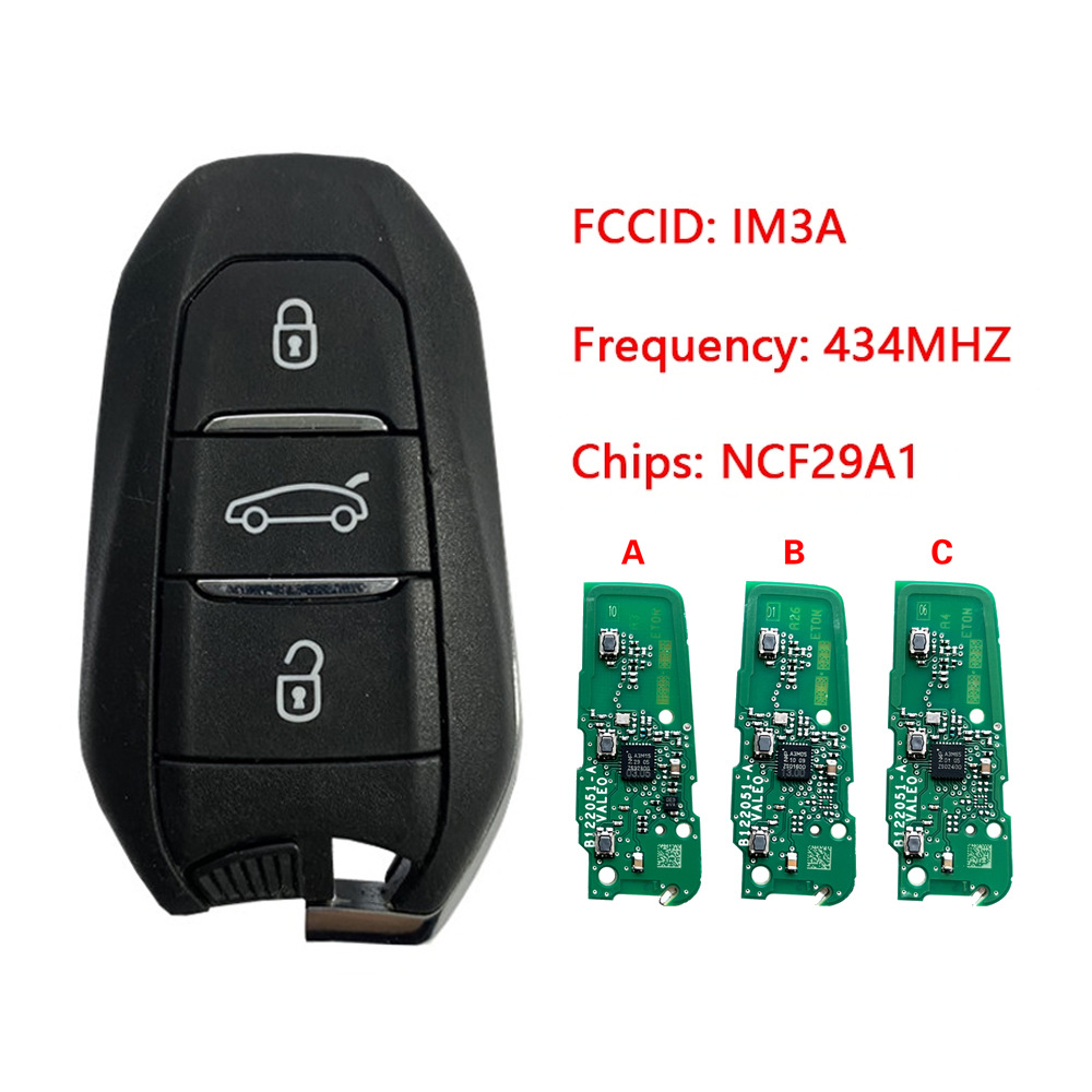 適用標誌3鍵智能鑰匙434MHz 128 AES PartNo 98097814ZD IM3A
