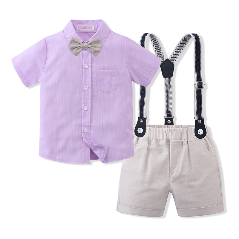 Foreign trade children's clothing wholesale primary source of two-piece children's clothing baby Summer short-sleeved boys summer clothing