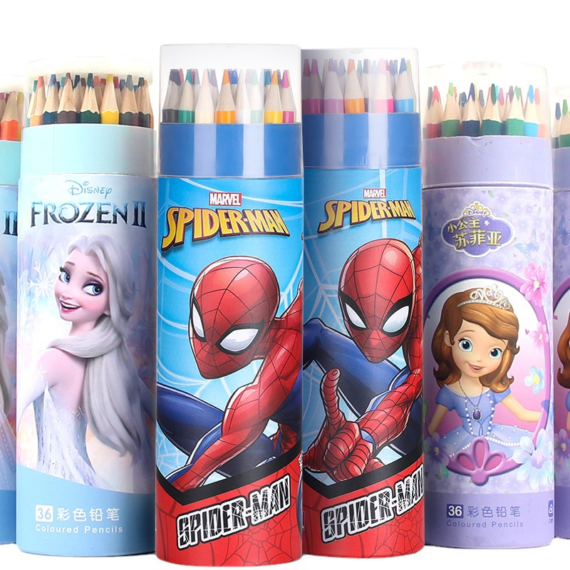 Disney Children's Colored Pencils Frozen Princess Aisha Stationery 24 Color Colored Lead Pupil Painting