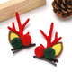 Red and green ball antler clip-Red