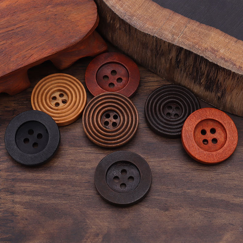 Factory Spot Natural Wood Dyed Button Coat Sweater Cardigan Clothes Button Children's Coat Wooden Button