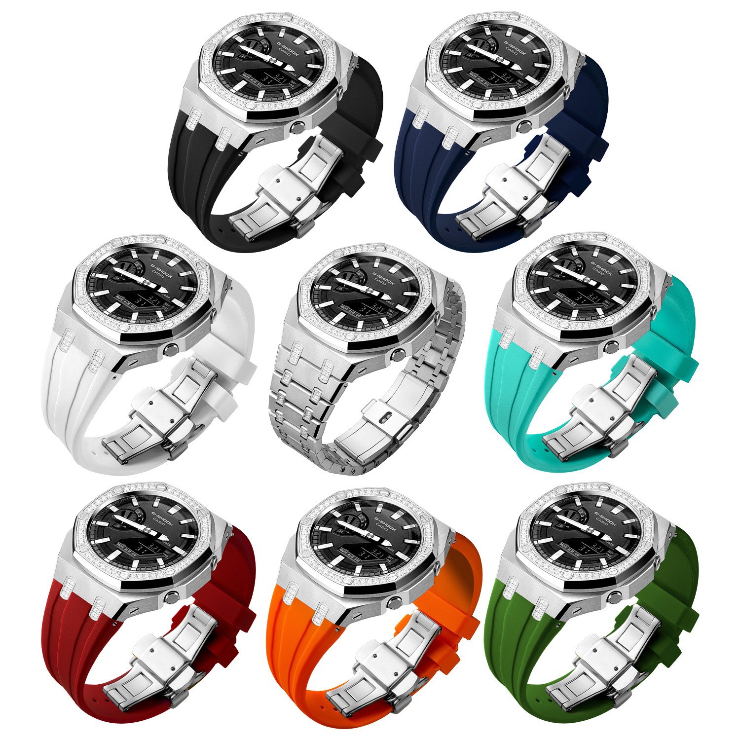 Luxury full diamond ga2100 case for Casio modified case 316L stainless steel watch replacement
