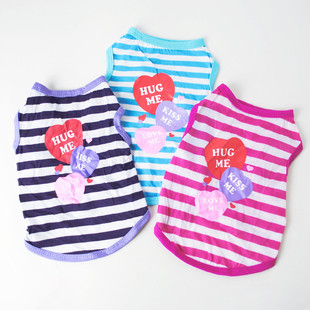 Factory direct dog clothes classic striped cotton vest comfortable and breathable