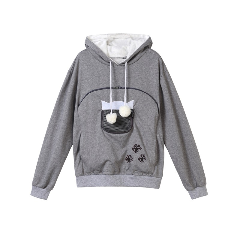 Amazon New Zipper Large Pocket Sweater Hooded Jacket Autumn and Winter European and American Casual Home Pullover Sweater Hooded