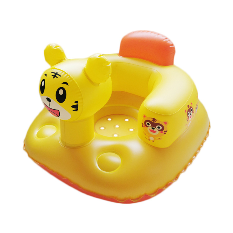 Factory direct supply thick tiger baby inflatable baby learning seat BB dining chair portable toy with stool