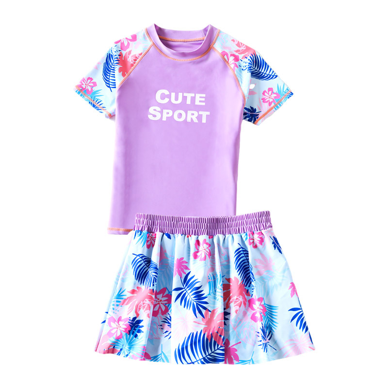 Girls' Swimwear Women's plus size Plus Plus Fat Split Medium and Large Children's Swimwear Children's Swimwear Quick-drying Sunscreen Swimwear