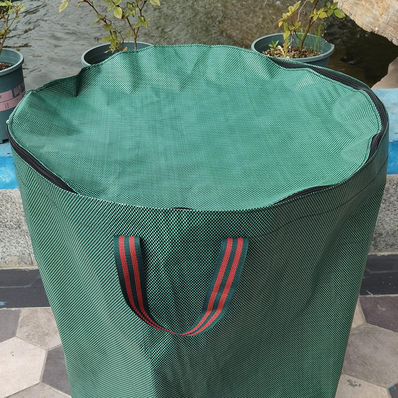 Cross-border PP garden bag with lid garden deciduous bag outdoor gardening garbage bag branches and leaves weed collection bag