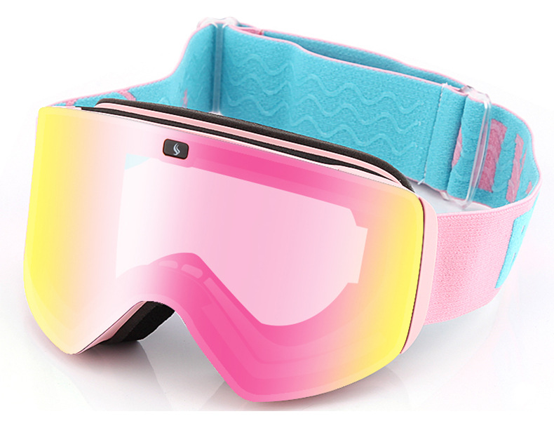 Ski glasses Double anti-fog large field of view Cocker glasses UV protection large cylindrical mountaineering goggles_voghion.com