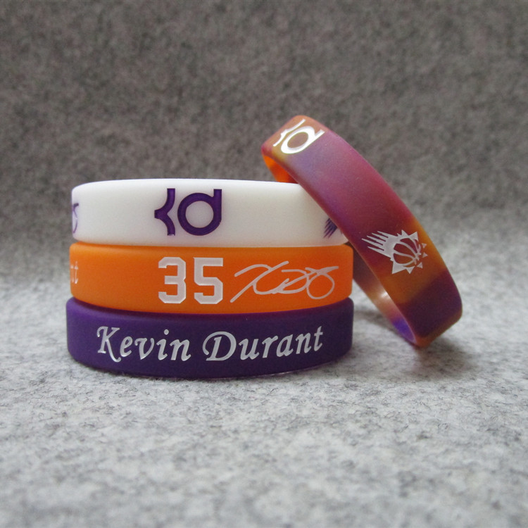 Suns 35 basketball star Kevin Durant signature sports bracelet silicone luminous wristband Paul Booker