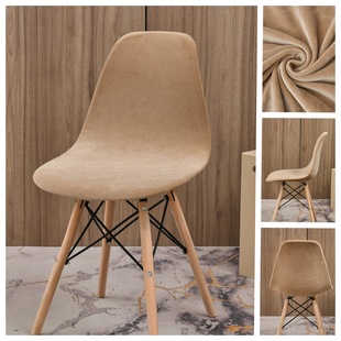 Cross-border Solid Color Imus Chair Cover fleece-lined Thickened Silver Fox Velvet Chair Cover Coffee Shop Elastic Shell Chair Cover