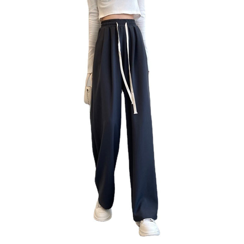 Wide Leg Pants Women's 2022 New Autumn and Winter Korean Style High Waist Dummy Casual Pants Loose Straight Girl's Trousers