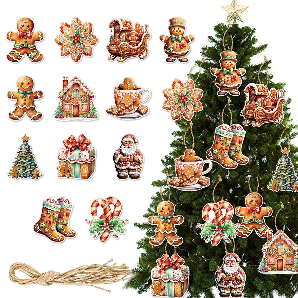 Cross-border new Christmas party decoration pendant winter gingerbread man theme Christmas party decorations