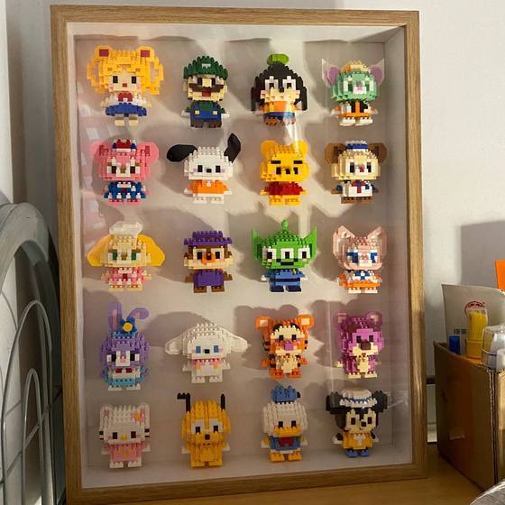 Compatible with Lego Small Building Blocks Stall Small Toys Educational Cartoon Doll Assembled Building Blocks Granules Children's Blind Box Wholesale