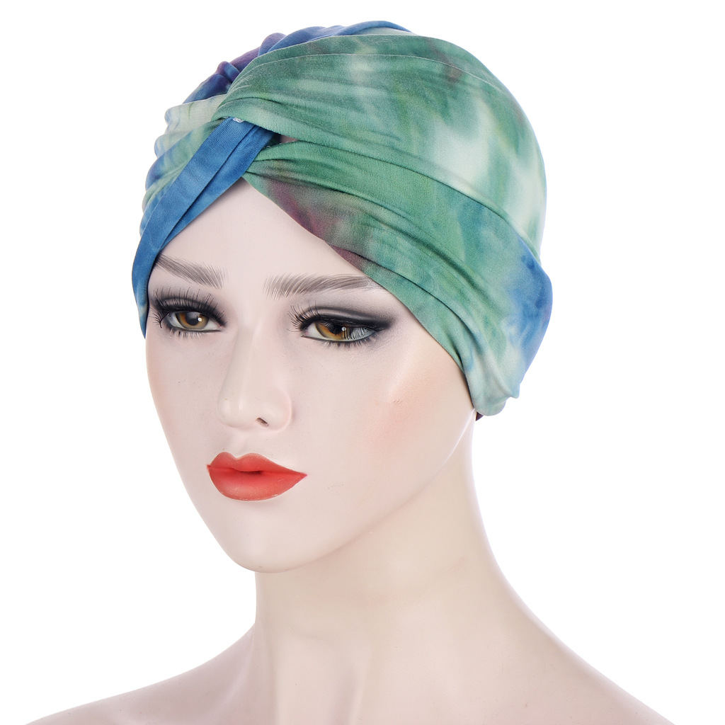 AliExpress New Flower Cloth Twisted Tapes Hat Baking Hat Printed Leopard Print Muslim Tapes Hat Baking Hat
