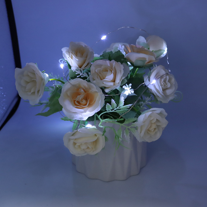 Factory sales led copper wire button light string baking bouquet colored light gift box gift decoration light string large wholesale