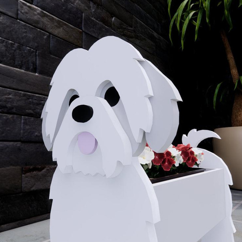 In stock source manufacturer cross-border new dog planter Garden Garden PVC creative decorative flower pot dog