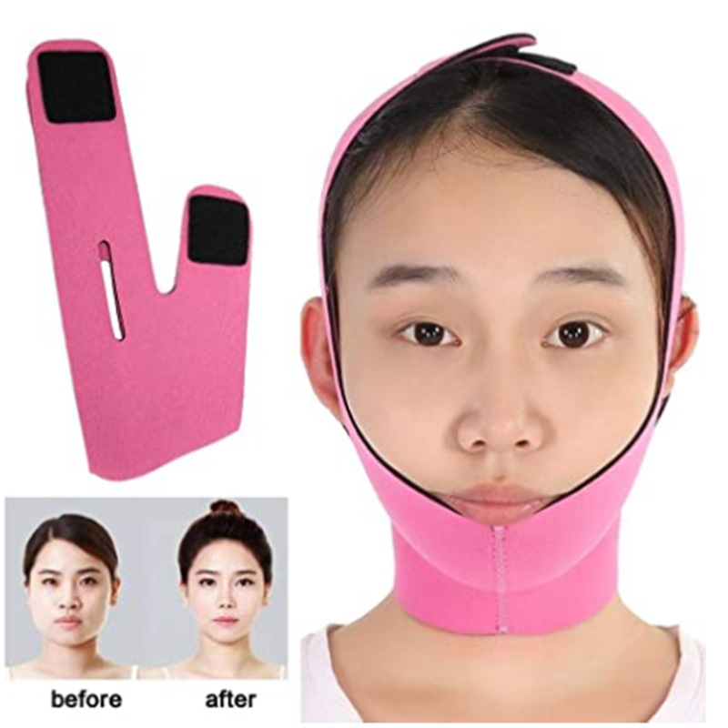 Face pull line sculpture face with mask bandage tightening double chin shaping lifting to prevent sagging Big V face