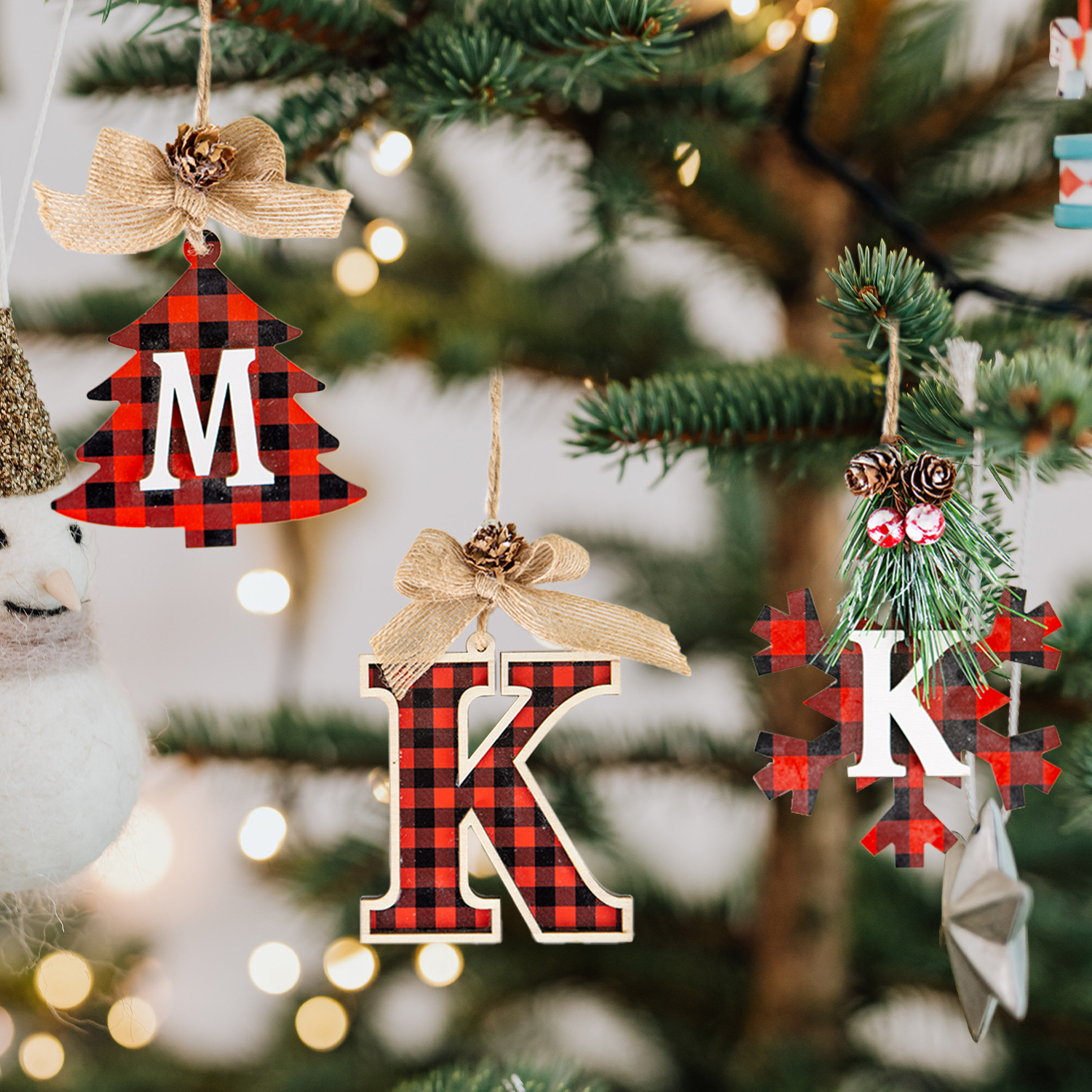 Creative wooden crafts small pendant Christmas gift Christmas decoration stitching wood products hanging decoration manufacturers wholesale