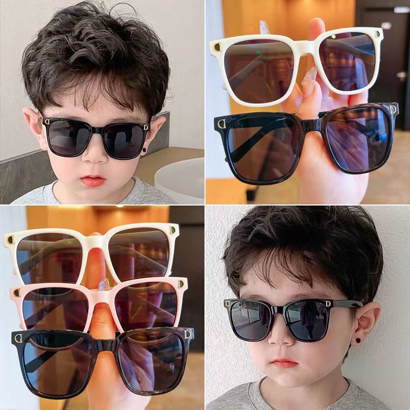 2024 new fashion retro street shot boys and girls glasses online celebrity ins double D children's sunglasses children's sunglasses fashion