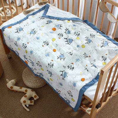 Cotton six-layer gauze bath towel baby summer quilt baby pusher blanket summer kindergarten air conditioning quilt cartoon wholesale