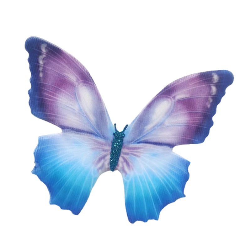 Source Factory 10cm Tulle Double Layer Large Butterfly Hairpin Hanfu Accessories Dead Leaf Plate Headwear Accessories Wedding Materials