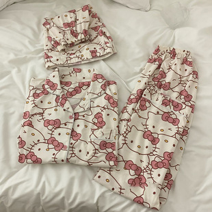 New Ins Style Hello Kitty hellokitty Home Clothes Pajamas Winter Women's Cute Sweet in stock Wholesale