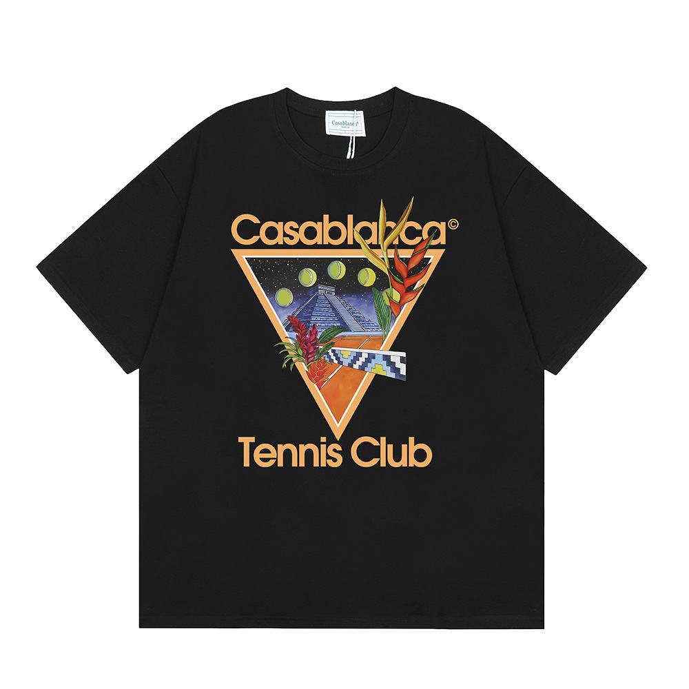 Casablanca Summer New Casablanca LOGO Print Men's and Women's Loose Short-sleeved T-shirt Trendy