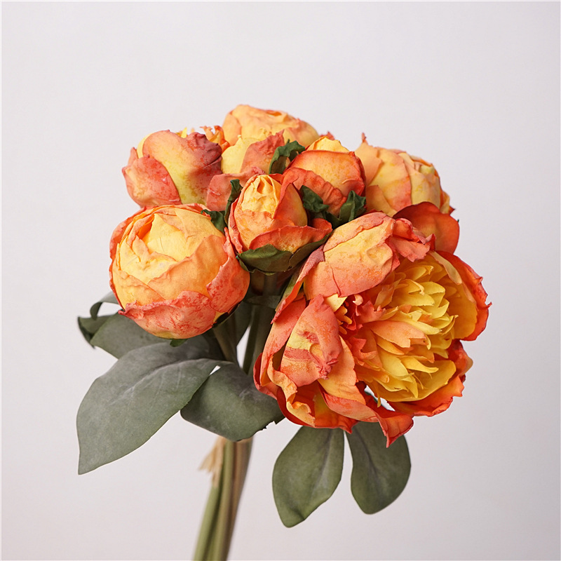 レトロな油絵のシミュレーション花焦辺牡丹の花束|undefined